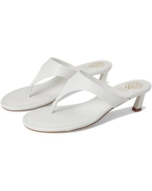 Vince Camuto Lina Thong Kitten Heel Sandals Sandals, Leather - White