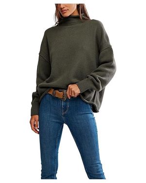 Free People We The Free Torres Roll Neck Sweater Md 8-10) Cotton - Black