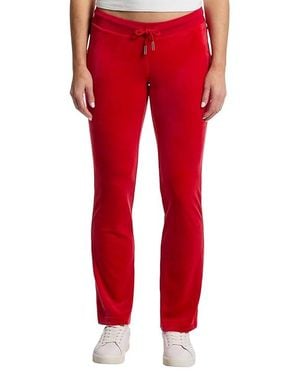 Juicy Couture Rib Waist Velour Pants With Drawcord Clothing, Polyester/Spandex/Velour - Red