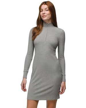 Prana Foundation Rib Ls Dress (Heather) Dress - Black