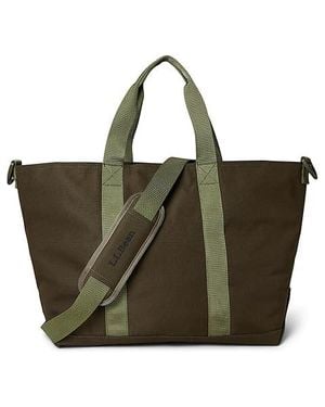 L.L. Bean Zip Hunter's Tote Bag With Strap Large Tote Handbags, Polyester - Black