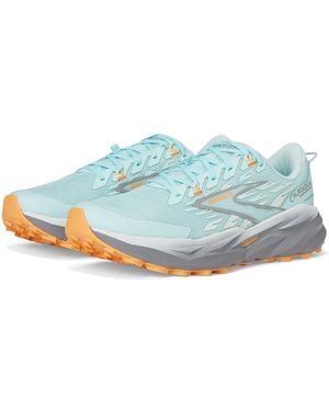 Brooks Cascadia 19 Running Shoes Clearwater/Primer/Apricot 8.5 B - Blue