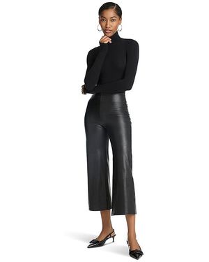 Commando Faux Leather Cropped Wide Leg Clothing Xs (0-2) Elastane/Viscose - Black