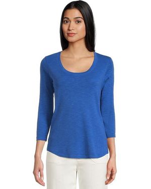 Tommy Bahama Ashby Isles Rib 3/4 Sleeve Scoop Clothing Lg (Us 12-14) Cotton - Blue