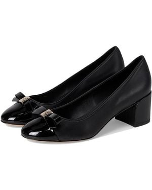 Kate Spade Deco Bow Smooth Leather Ballet Pump Shoes - Black