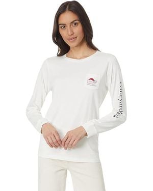 Vineyard Vines Icon Whale Long Sleeve Pocket T-Shirts Clothing, Cotton - Black