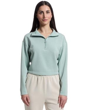 Prana Shea Half Zip Clothing Lg 12-14) Modal/Polyester/Spandex - Blue