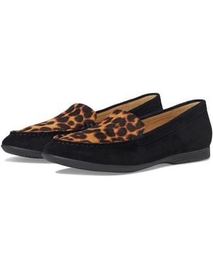 Dansko Lorri Flat Shoes/Leopard Suede, Leather - Black