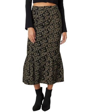 En Saison Flora Midi Skirt (/Taupe) Skirt - Black