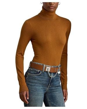 Ralph Lauren Silk-Blend Turtleneck Sweater Sweater, Modal/Nylon/Silk - Blue
