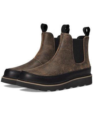 Sorel Slabtown 62' Chelsea Waterproof Boots Canoe/ 8 D - Black