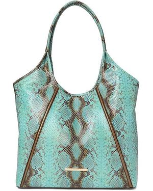 Brahmin Iona Tote Cross Body Handbags, Leather - Blue
