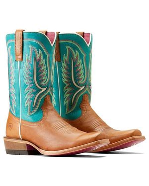 Ariat Futurity Colt Western Boots (Tan Patina) Shoes - Green