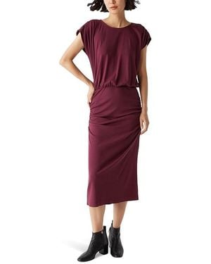 Michael Stars Pippa Gathered Empire Midi Dress Dress Sm (Us 4-6) Cotton/Modal/Spandex