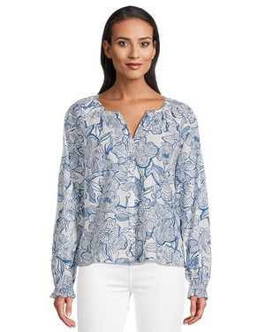 Lilly Pulitzer Aldina Top Blouse, Cotton - Blue