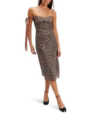 Free People Printed Got Glam Slip Underwear Lg 12) Nylon - Black