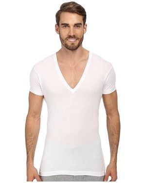 2xist Pima Slim Fit Deep V-Neck T-Shirt T Shirt, Cotton - White