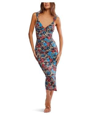 Free People Long Live Printed Mesh Sl Clothing, Elastane/Nylon - Black