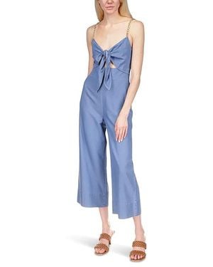 MICHAEL Michael Kors Chambray Tie Jumpsuit Jumpsuit & Rompers One Piece, Cotton/Denim/Lyocell - Black