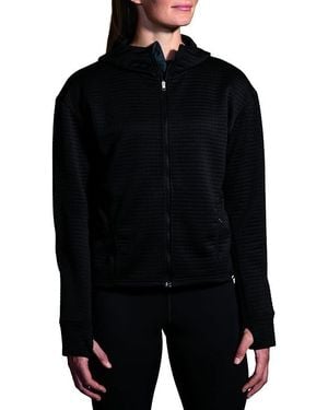 Brooks Activate Midweight Hoodie Jacket Md (Us 8-10) Polyester - Black