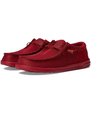 HEYDUDE Wally Funk Mono Slip-On Casual Shoes Shoes, Synthetic/Textile - Red