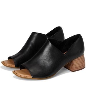 Born Sher Sling Back Shoes, Leather/Rubber/Suede - Black