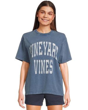 Vineyard Vines Drift Dye Boyfriend T-Shirts Clothing, Cotton - Blue