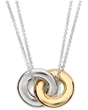 Kate Spade Interlock Mini Pendant Necklace, Brass - Black