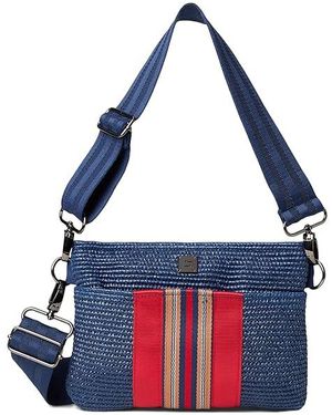 Think Royln Coastal Escape Bum Bag 2.0 Cross Body Handbags, Polyester/Raffia - Blue