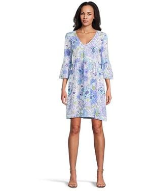 Lilly Pulitzer Jannie V-Neck 3/4 Sleeve Dress, Cotton - Black
