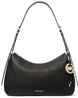 MICHAEL Michael Kors Nolita Medium Top Zip Convertible Shoulder Handbags, Canvas/Polyurethane - Black