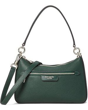 Kate Spade Hudson Pebbled Leather Convertible Crossbody (Northern Pine) Cross Body Handbags - Green