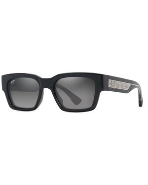 Maui Jim Kenui (Shiny/Trans Light/Neutral Polarized) Fashion Sunglasses - Black