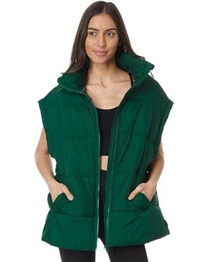 Fp Movement A Bubble Puffer Vest Coat Lg 12-14) Mesh/Polyester - Green