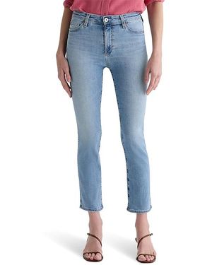AG Jeans Mari Mid-Rise Slim Straight Crop Jeans - Black