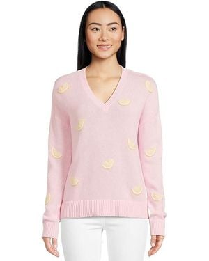 (取寄) リリー ピュリッツァー レディース テンスリー セーター Lilly Pulitzer women Tensley Sweater Heathered Pink Muse Party Pineapple Jacquard Lilly Pulitzer (取寄) リリー ピュリッツァー レディース