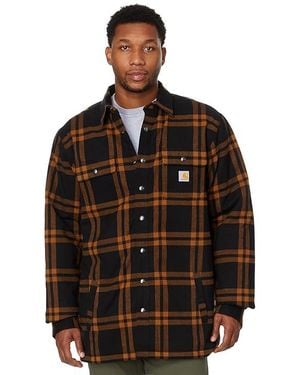 Carhartt Relaxed Fit Flannel Sherpa-Lined Shirt Jacket () Clothing - Green