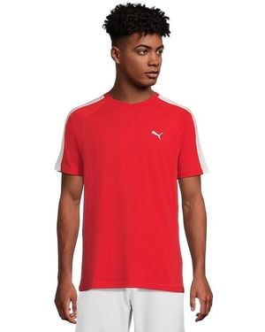 PUMA T7 Classics T-Shirt Workout, Cotton - Red