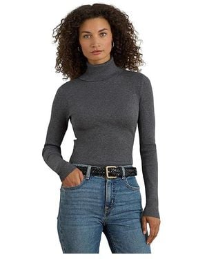 Ralph Lauren Ribbed Turtleneck Sweater Clothing, Nylon/Modal/Cotton - Black