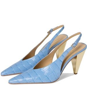 MICHAEL Michael Kors Electra Sling Pump Shoes, Leather - Blue
