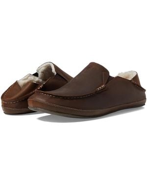 Olukai Moloa Slipper Slippers Dark Wood/Dark Wood 7 D - Brown