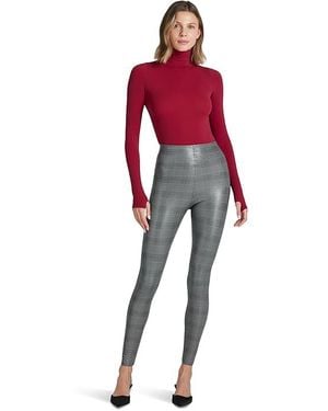 Commando Faux Leather Plaid Legging (Glen Plaid) Dress Pants - Black