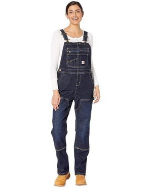 Carhartt Denim Double Front Bib Overalls Clothing, Spandex/Polyester/Denim - Black