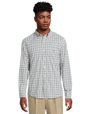 Vineyard Vines Plaid On-The-Go Nylon Shirt Clothing, Cotton/Nylon/Spandex - Black