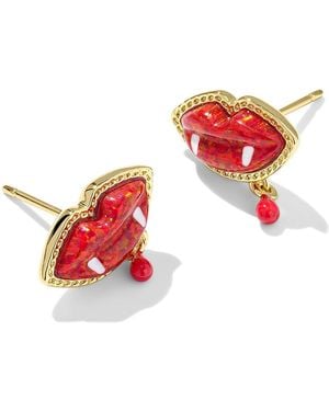 Kendra Scott Vampire Stud Earrings Earring, Brass - Red