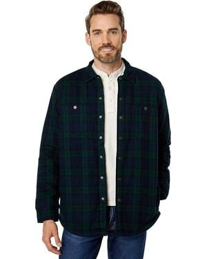 L.L. Bean Sherpa Lined Scotch Plaid Shirt Long Sleeve Regular Clothing, Cotton/Flannel/Fleece - Blue
