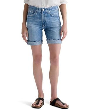 AG Jeans Ex-Boyfriend Mid-Rise Slouchy Shorts - Blue