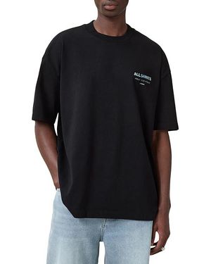 AllSaints Underground Short Sleeve Crew Clothing Jet/ Cotton - Black