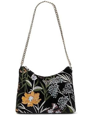 Guess Zalina Top Zip Shoulder Bag Handbags, Polyester/Velvet - Black