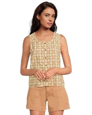 Toad&Co Manzana Button Front Tank Top Clothing, Cotton - Black